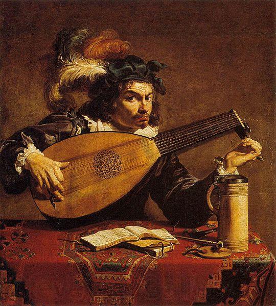 Theodoor Rombouts The Lute Player Norge oil painting art